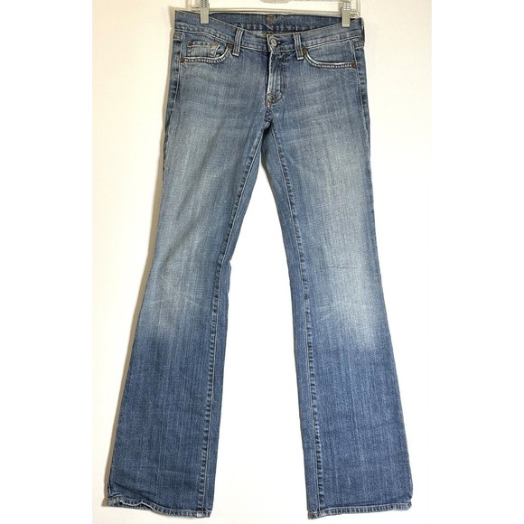 7 FOR ALL MANKIND -  Bootcut Womens Jeans Blue Denim - Size 27 X 33 PreOwned - Picture 3 of 8